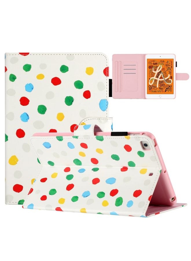 HuHa - Case Cover For iPad mini 5 / 4 / 3 / 2 / 1 Dot Pattern Leather Smart Tablet Case White Colorful Dot - Image 1