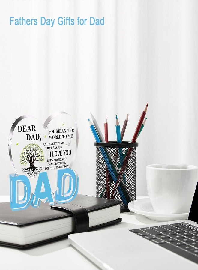 ilifemate Gifts for Dad, from Daughter, Son - Acrylic Heart Plaque Gifts for Father 3.9 × 3.7 × 0.4inch, for Dad, Dad Birthday Gift, Personalized - Image 2