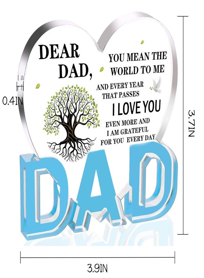 ilifemate Gifts for Dad, from Daughter, Son - Acrylic Heart Plaque Gifts for Father 3.9 × 3.7 × 0.4inch, for Dad, Dad Birthday Gift, Personalized - Image 5