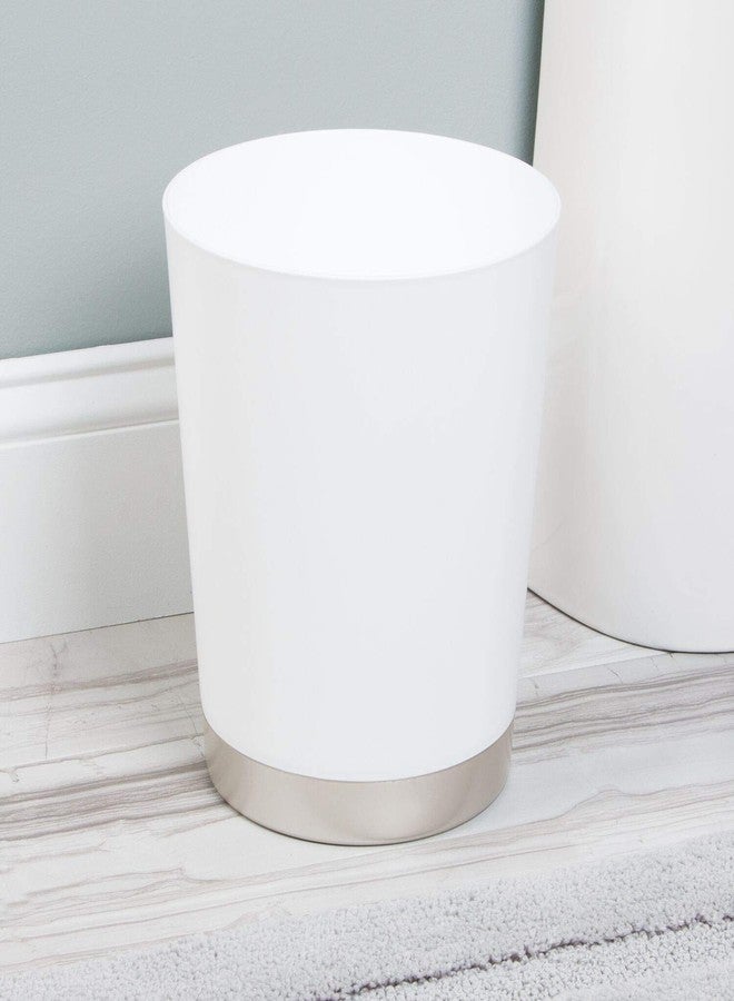 إنترديزاين سلة مهملات سيدونا من آي ديزاين للحمام والمطبخ والمكتب المنزلي - أبيض مطفي/نيكل - Image 2