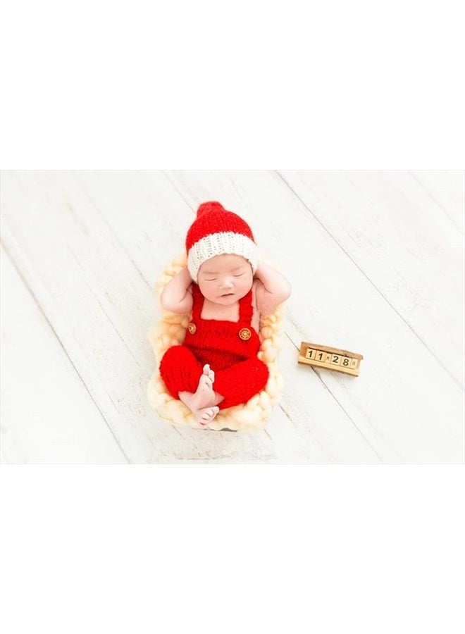 Vedory Newborn Baby Christmas Santa Photo Props Boy Girl Photo Shoot Outfits Crochet Knit Hat Shorts Photography Props - Image 4