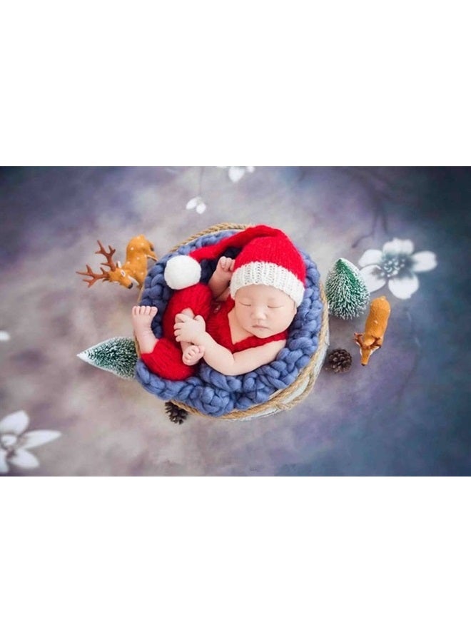 Vedory Newborn Baby Christmas Santa Photo Props Boy Girl Photo Shoot Outfits Crochet Knit Hat Shorts Photography Props - Image 3