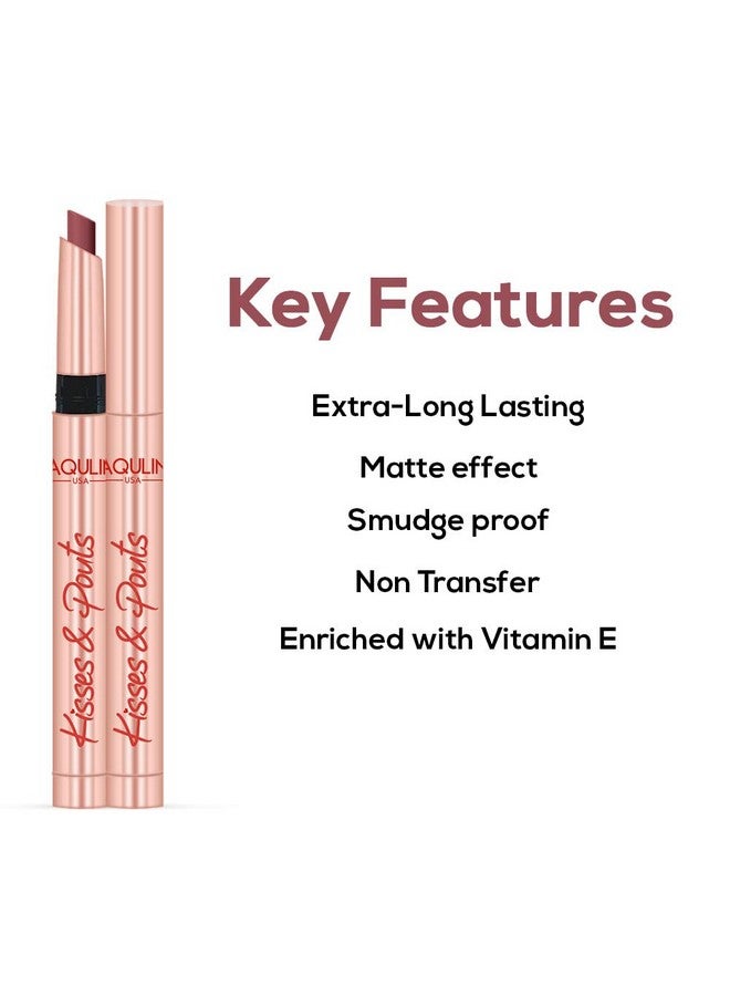 جاكلين يو أس أيه أحمر شفاه غير لامع مقاوم للتلطخ وغني بفيتامين إي من كيسز آند بوتس، 1.4 جرام، أنجل كيس 05 - Image 3