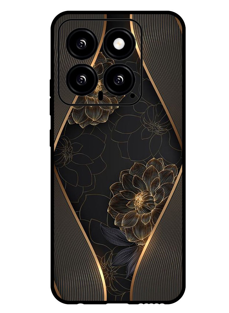 Theodor Protective Case Anti Scratch Shock Proof Bumper Cover For Xiaomi 14 Gold flower - Image 1