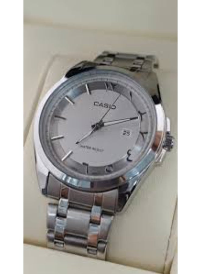 كاسيو ساعة يد رجالي Casio ستانلس ستيل – لون فضي – عرض تاريخ - Image 3