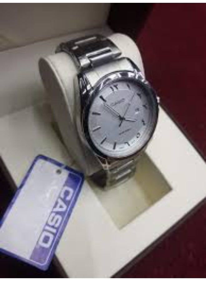 كاسيو ساعة يد رجالي Casio ستانلس ستيل – لون فضي – عرض تاريخ - Image 4