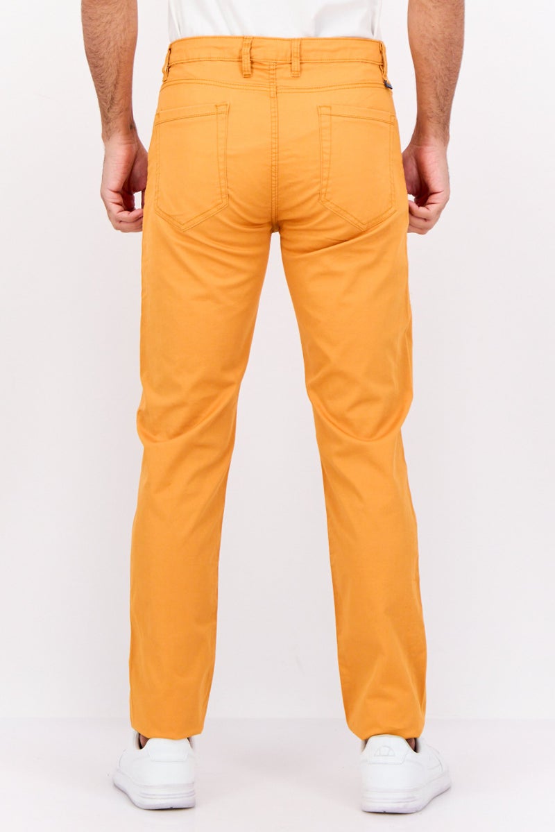 Sorbino Men Regular Fit Solid Chino Pants, Orange - Image 3