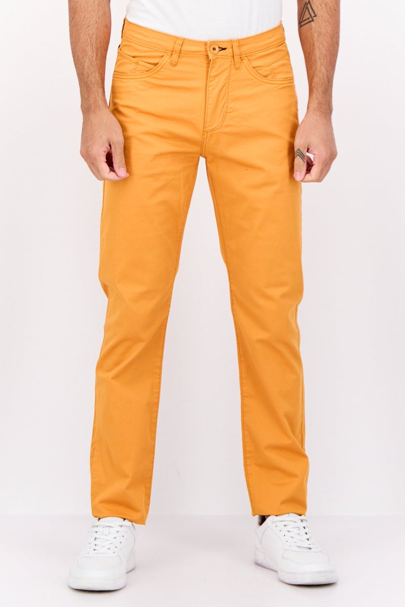 Sorbino Men Regular Fit Solid Chino Pants, Orange - Image 1