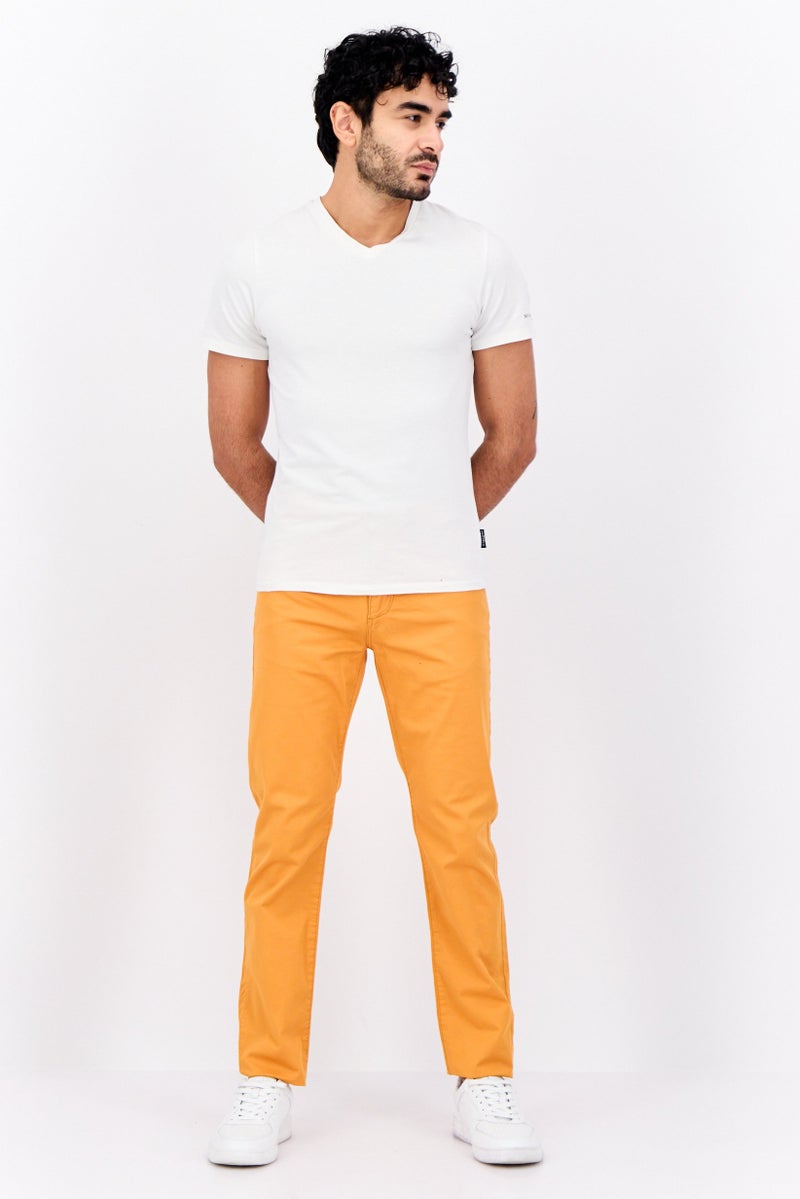 Sorbino Men Regular Fit Solid Chino Pants, Orange - Image 4