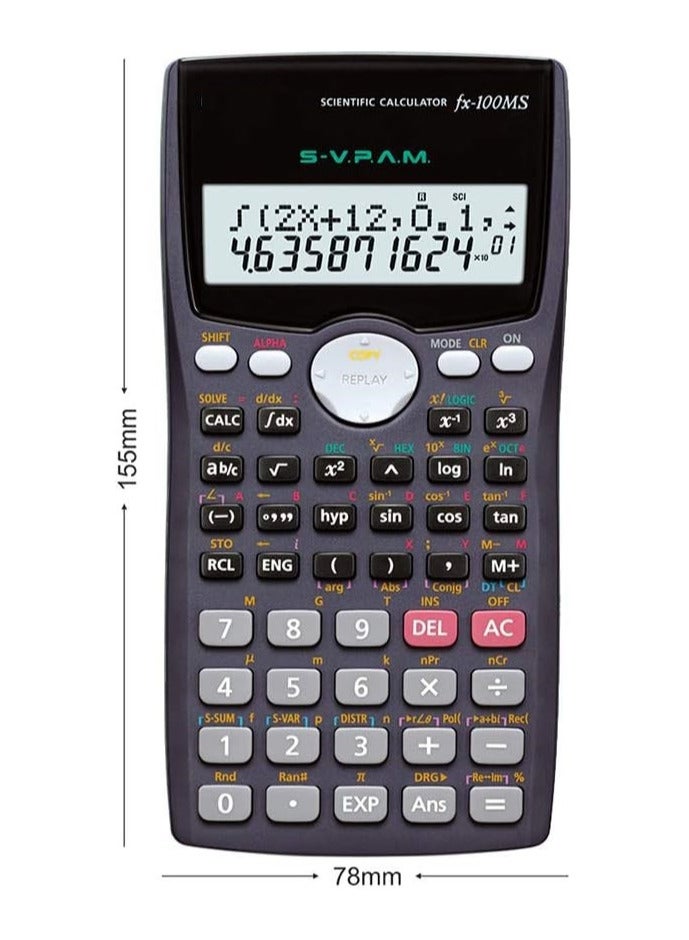 FX-100MS Non-Programmable Scientific Calculator, 2-line display, 240 functions