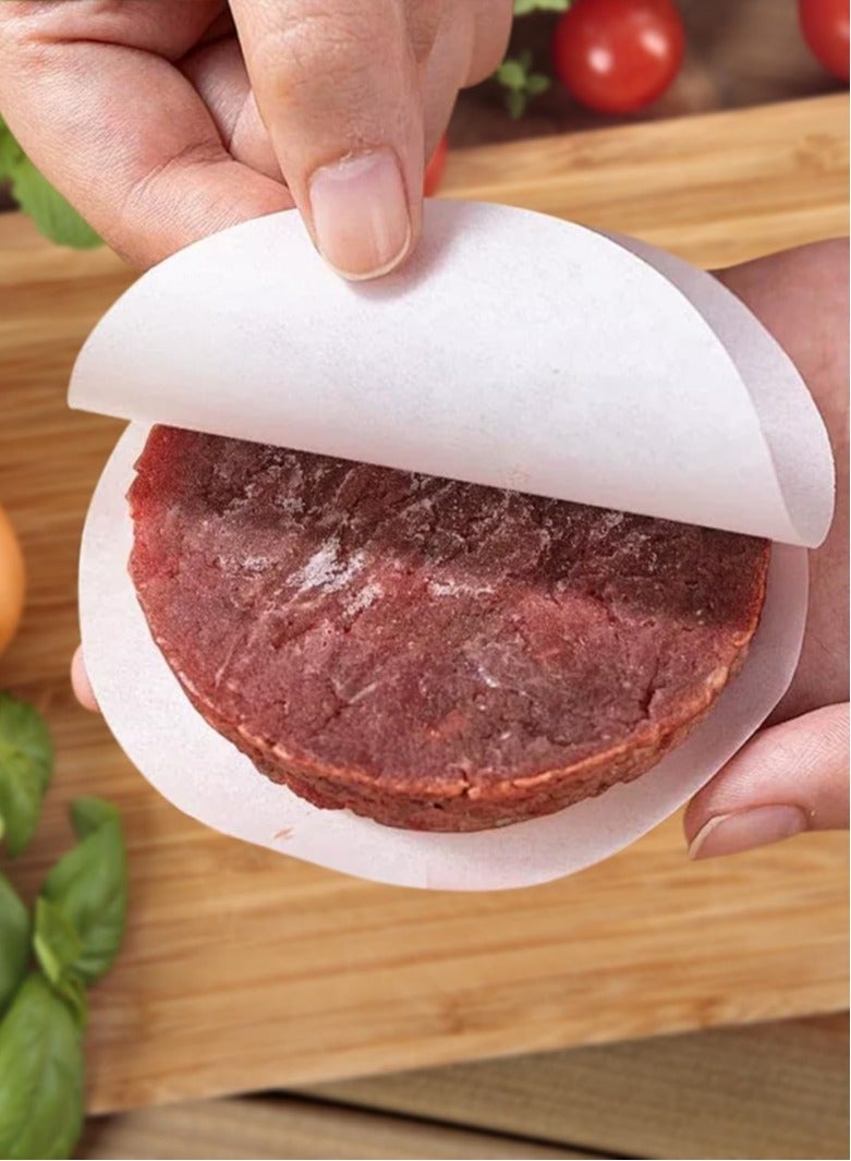 صحة هوم ٥٠٠ قطعة ورق برجر دائري غير لاصق مزدوج الوجه مقاس ١٢ سم، ورق غذائي للفصل بين أقراص البرجر، مناسب للضغط على البرجر وخبز الكيك - Image 3