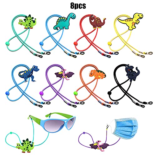 ZXSWEET 8 PCS Kids Glasses Strap Adjustable Dinosaur Anti-slip Eyeglass Straps for Boys Girls - Image 3