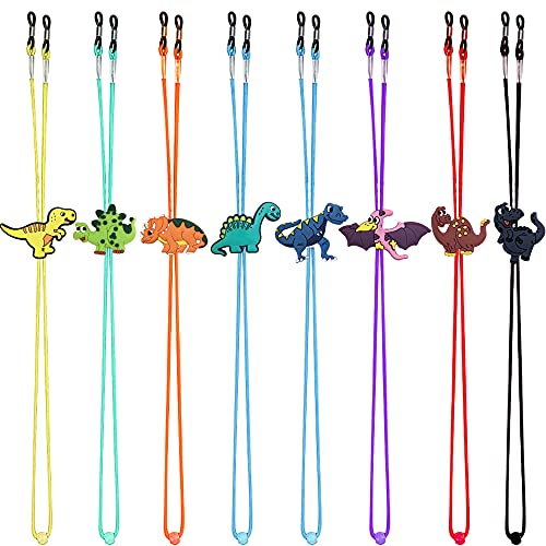 ZXSWEET 8 PCS Kids Glasses Strap Adjustable Dinosaur Anti-slip Eyeglass Straps for Boys Girls - Image 1