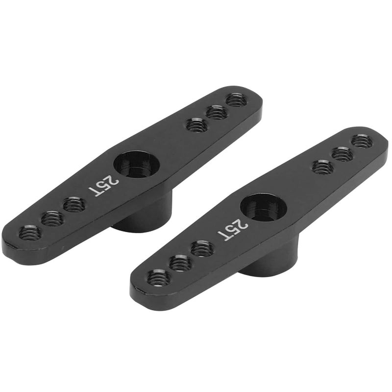 Black Aluminium Alloy 25T CNC RC Steering Servo Arm Set 2pcs For 10 Scale RC Car - Image 3