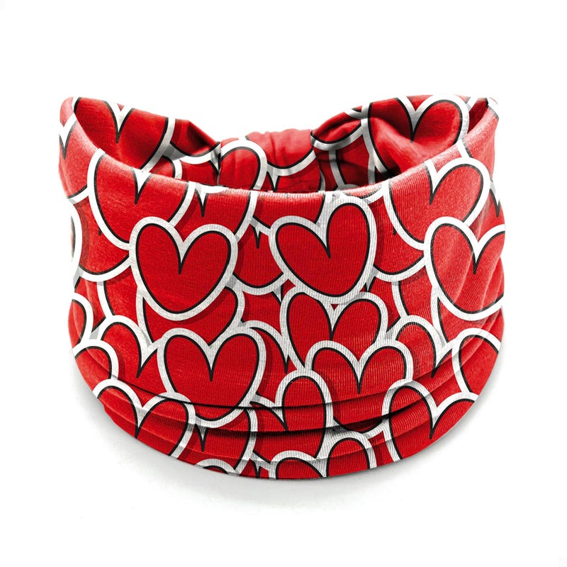 winthrop 4 Pcs Valentine's Day Headbands for Women - Red Pink Heart Cute Love Hair Band, Stretchy Breathable Non-Slip Wide Headwrap for Holiday,Yoga, Running, Party, Costume Dress Up - Image 2