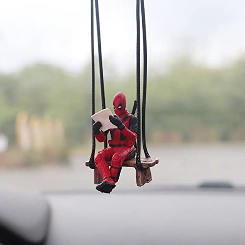 WYJS Funny Anime Car Mirror Hanging Accessories Car Pendant Reading Deadpol Ornaments Auto Rearview Mirror Decoration Car Accessories Car Interior Decor - Image 3