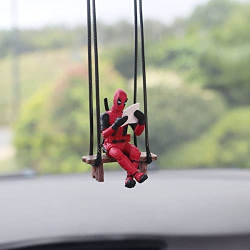WYJS Funny Anime Car Mirror Hanging Accessories Car Pendant Reading Deadpol Ornaments Auto Rearview Mirror Decoration Car Accessories Car Interior Decor - Image 2