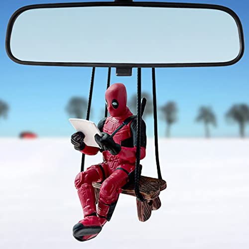 WYJS Funny Anime Car Mirror Hanging Accessories Car Pendant Reading Deadpol Ornaments Auto Rearview Mirror Decoration Car Accessories Car Interior Decor - Image 1