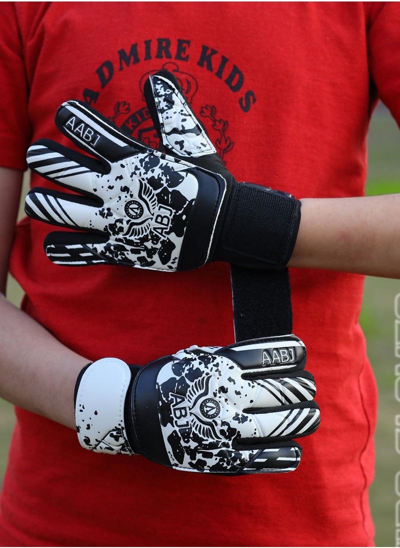 ABJ Youth Soccer Goalie Gloves Heavy Grip Palm, Double Wrist Support for Boys, Kids, Children - 4mm Latex - Football Goalkeeper Gloves,  - Image 5