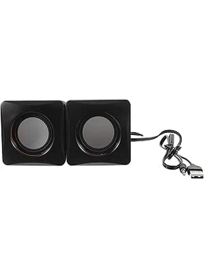 مكبرات صوت صغيرة للحاسوب بنظام USB سلكية للاستخدام المكتبي والمنزلي، صوت محمول للحواسيب المحمولة مع قابس USB، نظام صوت مضغوط متعدد الوسائط متوافق مع أجهزة DC 5 فولت - أسود - Image 1