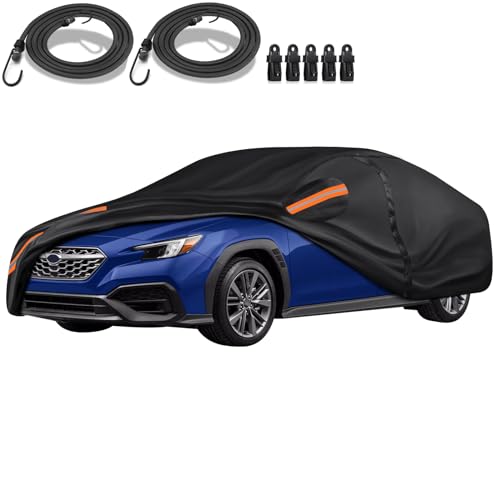 QUYDDC 16-Layer Special Full Car Cover Fit for 2007-2024 Sub-aru WRX Impreza STI, Ultra Heavy 600D Oxford Cloth, All-Weather Protection Summer Sun Exposure and Winter Snow Rain Dust UV, Black - Image 1