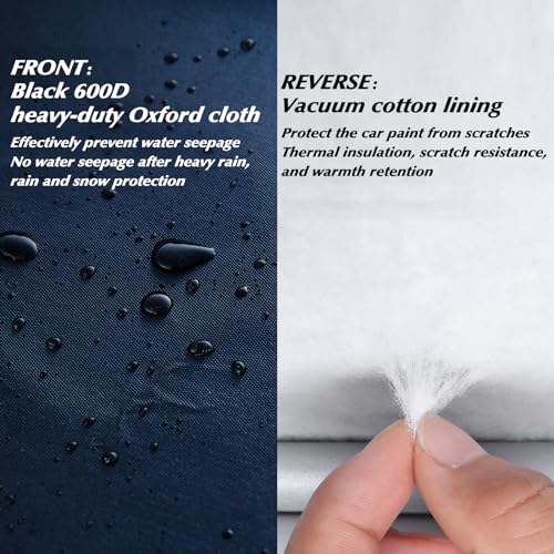 QUYDDC 16-Layer Special Full Car Cover Fit for 2007-2024 Sub-aru WRX Impreza STI, Ultra Heavy 600D Oxford Cloth, All-Weather Protection Summer Sun Exposure and Winter Snow Rain Dust UV, Black - Image 4