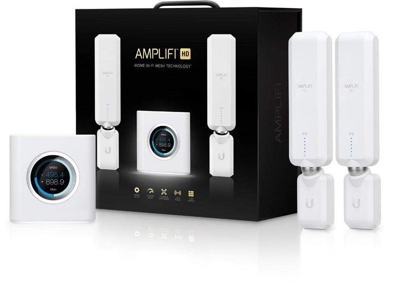 AmpliFi HD WiFi System by Ubiquiti Labs, Seamless Whole Home Wireless Internet Coverage, HD WiFi Router, 2 Mesh Points, 4 Gigabit Ethernet, 1 WAN Port, Ethernet Cable, Replaces Router & WiFi Extenders - Image 1