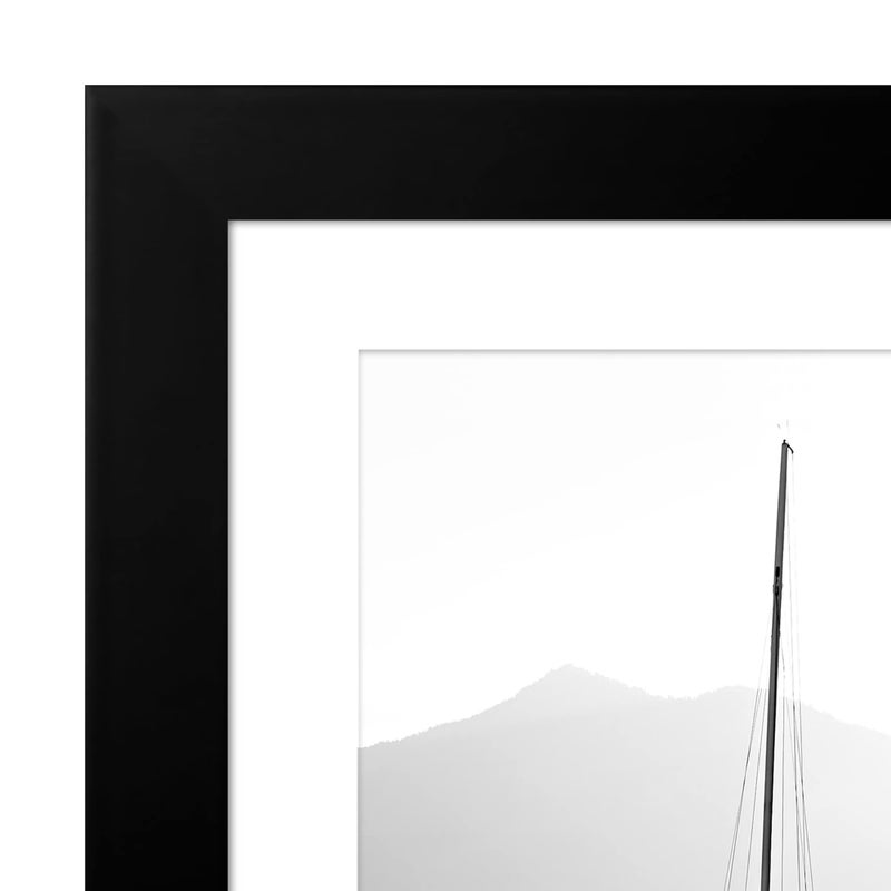 Americanflat 10x12 Picture Frame with Shatter-Resistant Glass - Use as 8x10 Frame with Mat or Display 10x12 Photo Without Mat - Signature Collection - Picture Frames for Wall Display - Black - Image 3