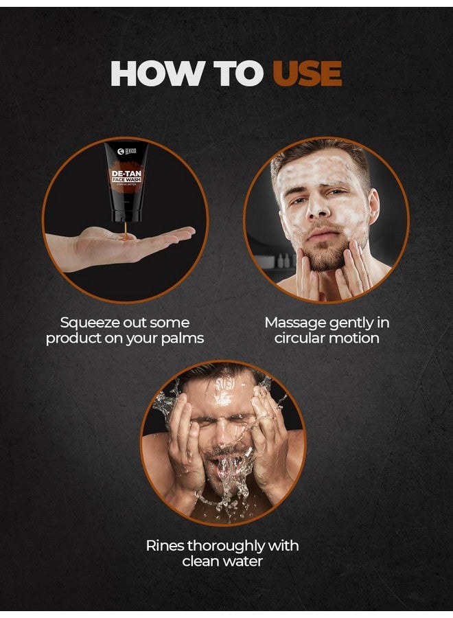 BEARDO غسول الوجه ديتان للرجال 100 مل؛ غسول الوجه للتحكم في دهون البشرة وإزالة السمرة للرجال؛ التخلص من سموم القهوة يخفف من التهاب الجلد وحروق الشمس، 3.4 أونصة سائلة - Image 5