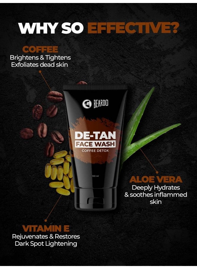 BEARDO غسول الوجه ديتان للرجال 100 مل؛ غسول الوجه للتحكم في دهون البشرة وإزالة السمرة للرجال؛ التخلص من سموم القهوة يخفف من التهاب الجلد وحروق الشمس، 3.4 أونصة سائلة - Image 3