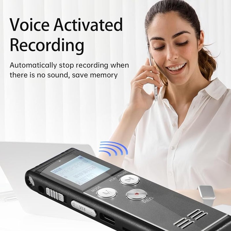 Digital Voice Recorder 32GB with Password Protection LED Screen for Lectures - Image 3