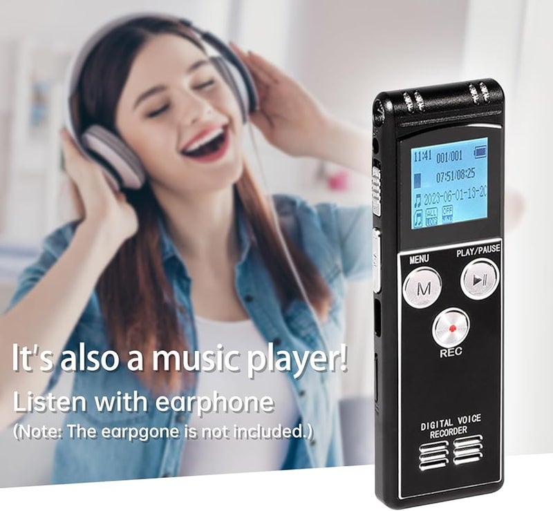 Digital Voice Recorder 32GB with Password Protection LED Screen for Lectures - Image 4