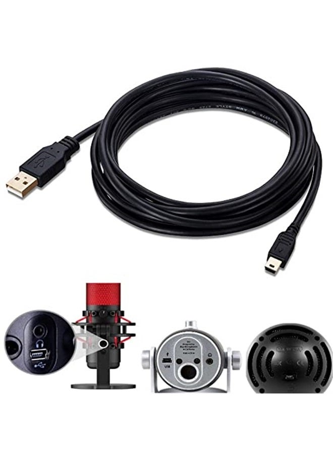 ienza 10-Ft Long PC Mac Computer USB Cable Cord Wire for HyperX Quadcast, Blue Yeti USB Mic Blackout & Snowball iCE (Please See Pictures & Read Description to Check Compatibility Before Buying) - Image 1