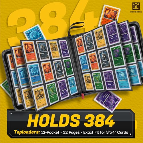 MEIYODECK Toploader Binder | Holds 384 Toploaders | 12-Pocket | Ringless Double-Sided Pockets | Includes Collector Tweezers & Gloves | Premium Top Loader Binder for Trading Cards, Pokemon, Yu-Gi-Oh & TCG - Image 2