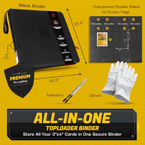 MEIYODECK Toploader Binder | Holds 384 Toploaders | 12-Pocket | Ringless Double-Sided Pockets | Includes Collector Tweezers & Gloves | Premium Top Loader Binder for Trading Cards, Pokemon, Yu-Gi-Oh & TCG - Image 4