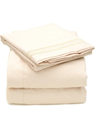Sweet Home Collection 4 Piece 2000 All Size 12 Colors Collection Egyptian Quality Deep Pocket Bed Sheet Set, Queen, Beige - pzsku/Z3A71AC0BFD39240300FFZ/45/_/1741086450/f141ca4b-29ab-4442-b2fa-8bf0c12e224e