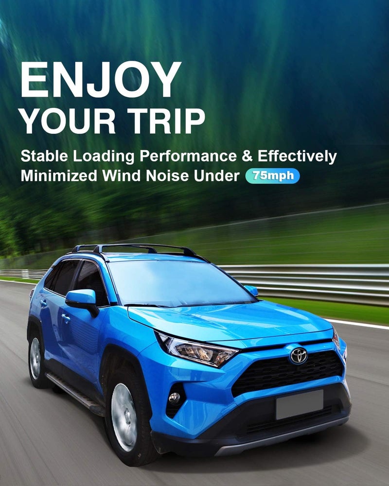 Autekcomma Roof Rack Cross Bars for Toyota RAV4 2019-2025 (Not Fit 2024 LE/Adventure/TRD Off-Road/Hybrid Woodland Edition). Anti-Theft Lock Mechanism Black Matte Aluminum Anti-Corrosion Crossbars - Image 4