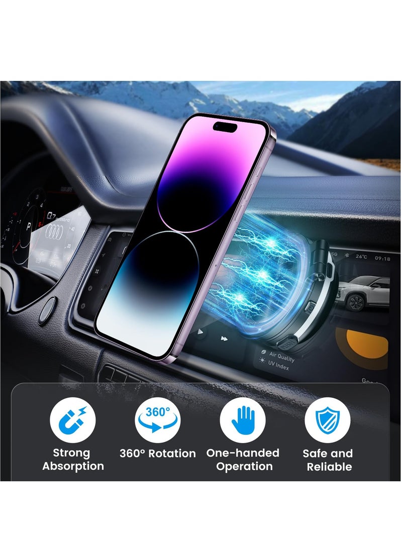 Necomi Electric Vacuum Magnetic Car Phone Holder,360° Rotating Magnetic Cell Phone Holder,Strong Suction for Car/Gym/Mirror/Smooth Surface(Black) - Image 3