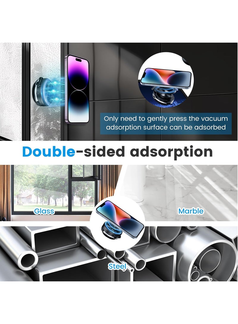 Necomi Electric Vacuum Magnetic Car Phone Holder,360° Rotating Magnetic Cell Phone Holder,Strong Suction for Car/Gym/Mirror/Smooth Surface(Black) - Image 2