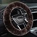 OGLAND Soft Fluffy Sheepskin Car Steering Wheel Cover for Universal Auto Vehicle Women Man 14 12 inch15 12inch Fuzzy Accessories Teak - Image 2