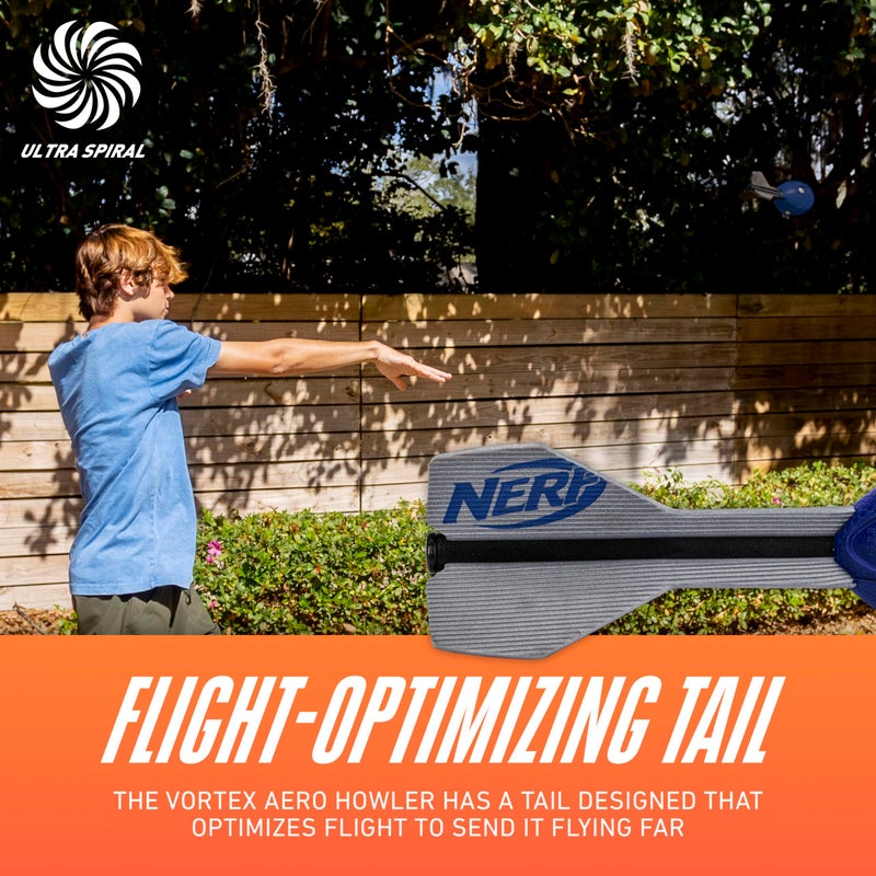 NERF كرة نيرف فورتكس أيرو هاولر الرغوية – كرة قدم كلاسيكية لمسافات طويلة - ذيل محسّن للطيران - مقبض يد - متعة داخلية وخارجية (أزرق) - Image 3