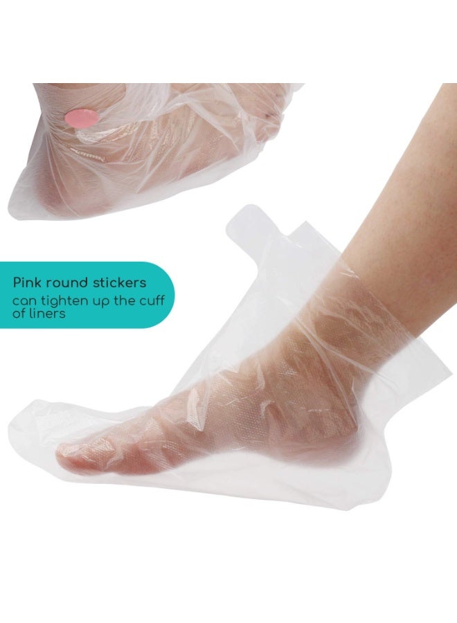 Segbeauty Paraffin Bath Liners for Foot, 200 Counts Plastic Foot Covers, Booties for Feet Thermal Foot Liners, Foot Protectors with 200 Stickers for Snug Closure, Wax thera-py Foot Bags - Image 4