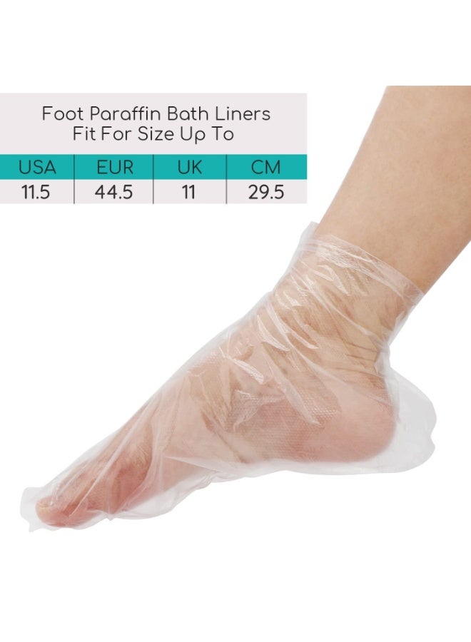 Segbeauty Paraffin Bath Liners for Foot, 200 Counts Plastic Foot Covers, Booties for Feet Thermal Foot Liners, Foot Protectors with 200 Stickers for Snug Closure, Wax thera-py Foot Bags - Image 2