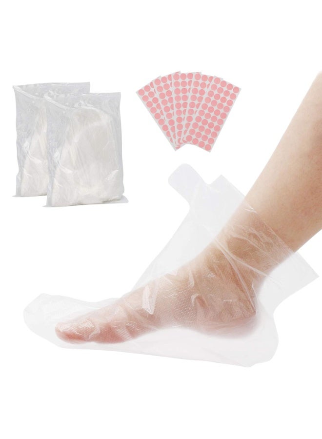 Segbeauty Paraffin Bath Liners for Foot, 200 Counts Plastic Foot Covers, Booties for Feet Thermal Foot Liners, Foot Protectors with 200 Stickers for Snug Closure, Wax thera-py Foot Bags - Image 1