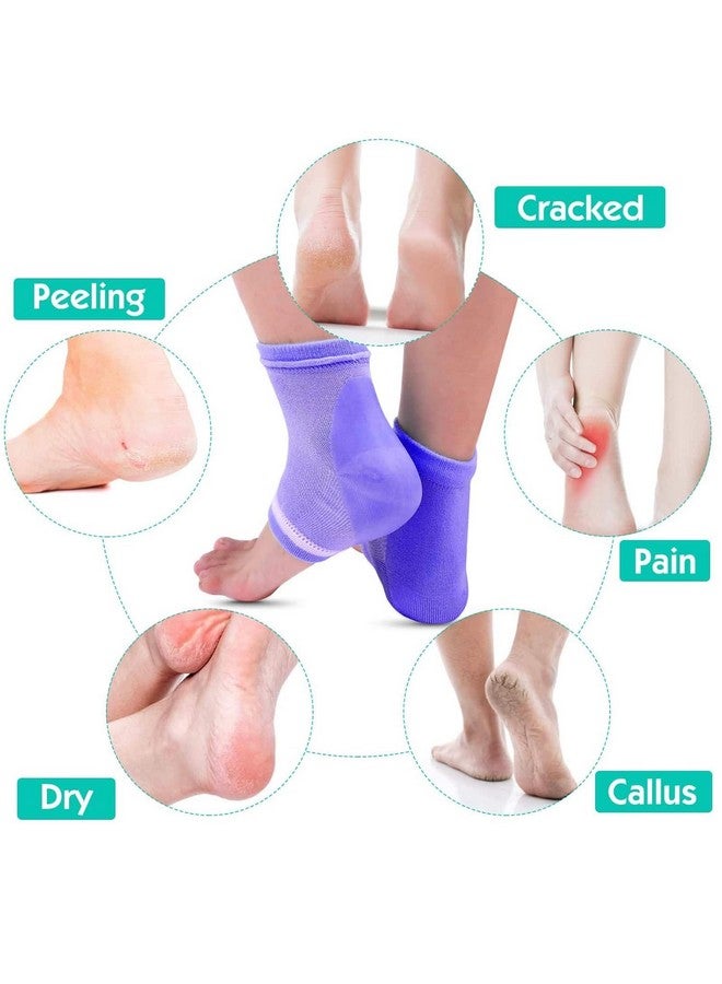 Zapsol Moisturizing Gel Socks Repair Cracked Heels Treatment, Dry Foot Skin Open Toe Silicone Sock for Spa, Day Night Care for Women (Multicolor) (Pack of 2) - Image 4