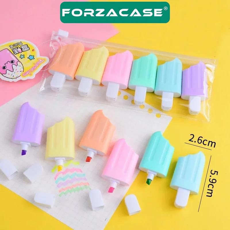 فورزاكاس Colored Highlighter Ice Cream Pen (6 Pieces) - FC394