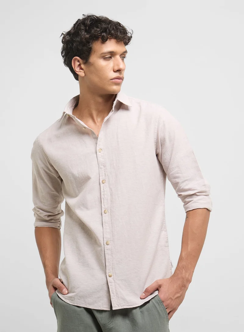 JJ Rebel solid Regular Fit Half Sleeve Shirt