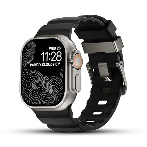 Dado Rugged Silicone Band Compatible with Apple Watch Series Ultra 2 10 9 8 Ultra 8 7 49464544mm HeavyDuty Sport Protective Design Replacement Strap 49464544mm Silicone No - Image 1