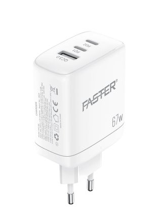 67W QC 3.0 USB-C Fast Charger - Compact Wall Adapter for iPhone and Android, Laptop, Macbook - 67 Watt PD Charger Block for Mobile Phone, Portable and Fast Charging with 2 USB-C and 1 USB-A Ports - pzsku/Z3A7208C65902D4A1CA8CZ/45/1746231712/84012066-9d49-493b-88d5-952b12c1072d