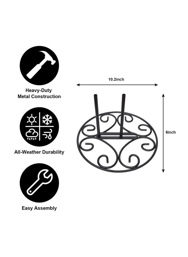 ESTTOP Flag Metal Elegant Scroll Stand Base | Sturdy 2 lbs Solid Steel | Black | Designed for Garden Flag Stands | 11 Inches Wide x 6 Inches High | Outdoor American Flags and Seasonal Holiday Decor - Image 2